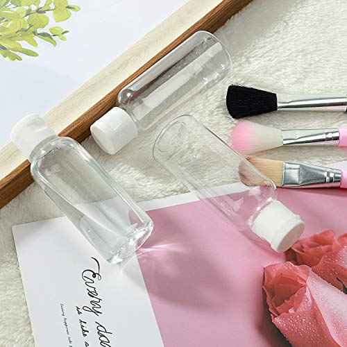 30 Pcs 2 oz Clear Plastic Empty Bottles with Flip Cap for Travel Size Liquids