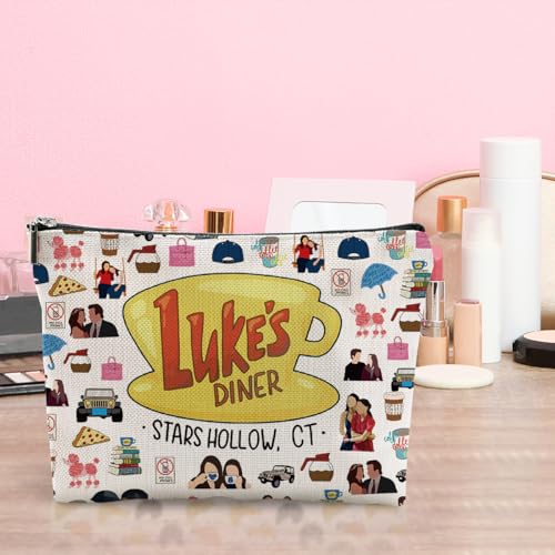 Gilmore Inspired Makeup Bag Girls Merchandise Fans Gifts Luker's Dinner Inspired Gifts for Mom Girl Daughter Sister Friend Travel Toiletry Makeup Organizer Zipper Pouch