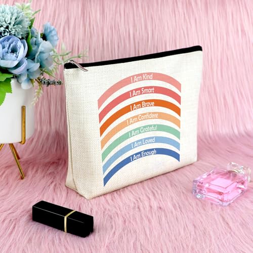 Inspirational Gifts for Women Makeup Bag Friendship Gifts for Women Friends Graduation Birthday Presents for Daughter Niece Christmas Appreciation Presents for Coworker Teacher Mom Zipper Cosmetic Bag