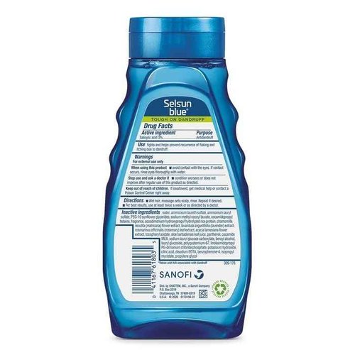 3 Set Selsun Blue Naturals Itchy Dry Scalp Anti-Dandruff Shampoo, 11 fl. oz, Extra-Hydrating Formula Plus Vitamins B5 & E