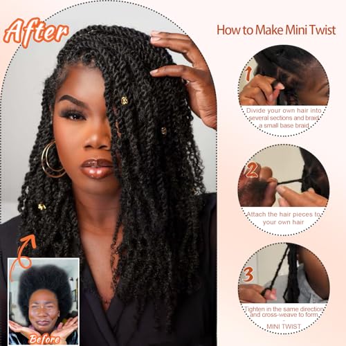 Afro Kinkys Bulk Human Hair -22 Inch 50g 4c Kinky Curly Bundles Human Braiding Hair For Mini Twist/Dreadlocks Extensions/Braids/Locs (1B, 22 Inch(Pack of 1))