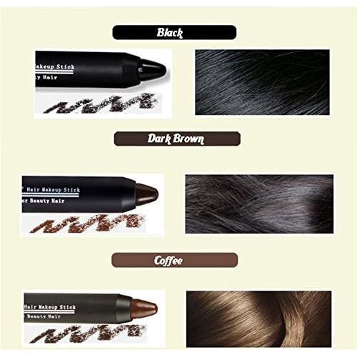 Professional Hair Chalk Temporary Hair Dye Non-toxic Hair Color Crayon Cover White Hair Color Patch (2packs-dark Brown-dark Brown)