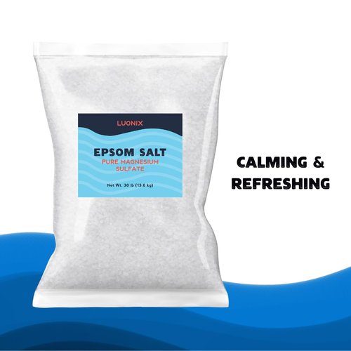 Luonix Epsom Salt, 30 lbs, Bulk, Bath Soak, DIY Bath Bombs