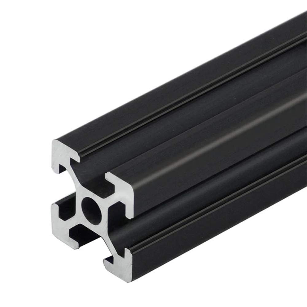 4pcs 400mm T Slot 2020 Aluminum Extrusion European Standard Anodized Linear Rail for 3D Printer Parts and CNC DIY Black(15.75inch)