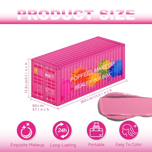 All-in-one Holiday Make up Gift Sets | Makeup Kit for Women Full Kit Teen Girls Xmas Beauty Essential Beginner Bundle Include Eyeshadow Palette Lipstick Blush Concealer Face Powder Mascara Lipgloss