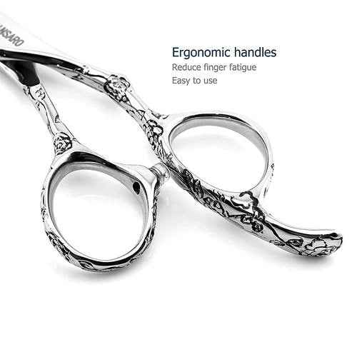 Hair Scissors Set 5.5 Inch Professional Barber Scissors Set Hair Cutting Scissors Hairdresser Scissors Thinning Shears 440C KINSARO