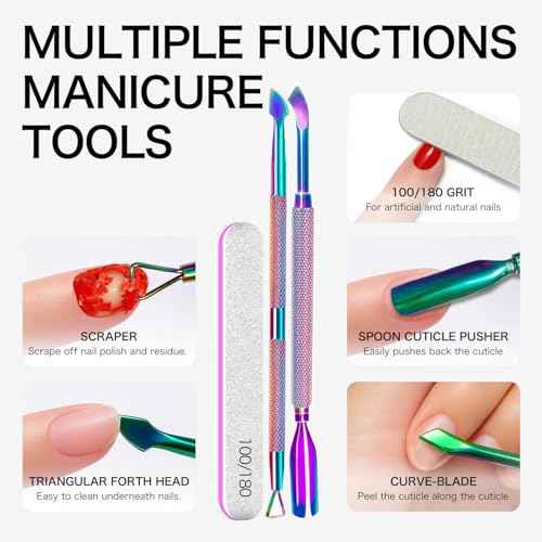 Gel Nail Polish Remover with Tools, 15ml (0.5 fl oz) - Acetone-Free, Quick Removal in 2-5 min, No Foil Soaking Needed, Safe for Natural Nails£¬Home DIY Use