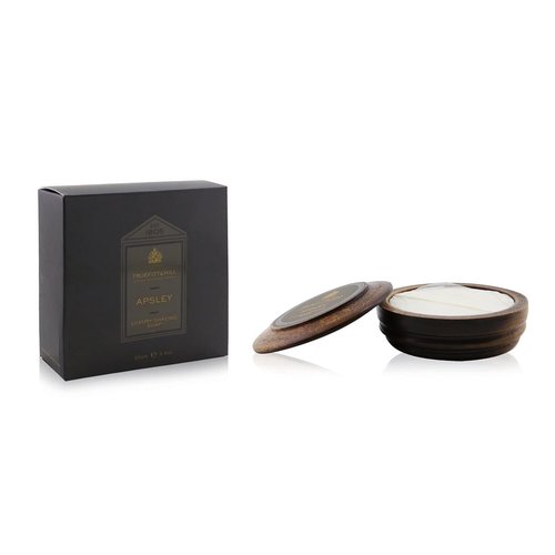 Truefitt & Hill Luxury Shaving Soap in Acacia Wood Bowl - Apsley - Hydrating, Rich Lather for a Closer, Smoother Shave, Gentle on Sensitive Skin, Perfect for Refills - 3.3 oz.