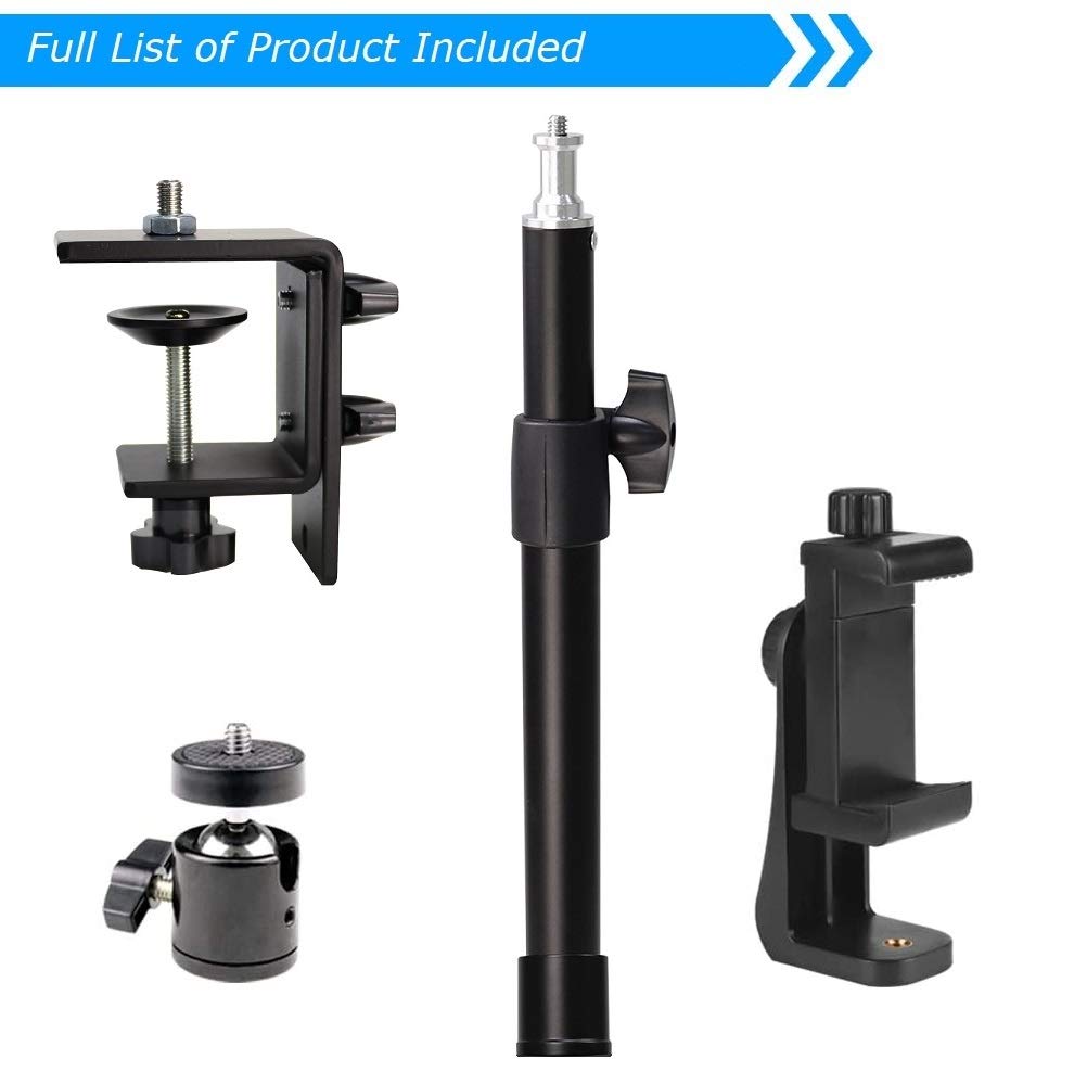 AceTaken Webcam Holder with Table Clamp Compatible with Logitech StreamCam C920x Brio C922x C930e C925e C615 Webcams and Lights