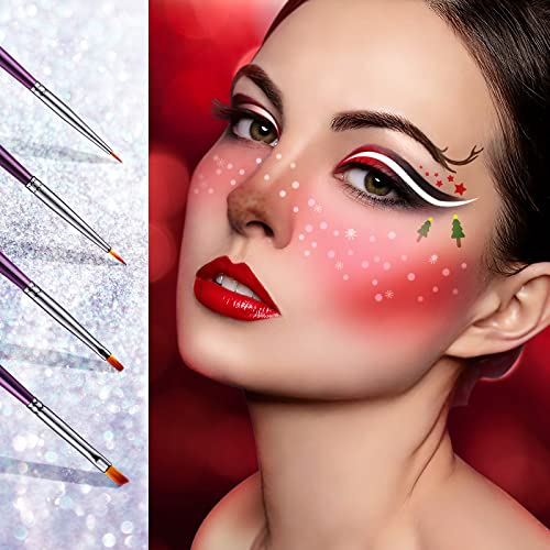 EIGSHOW Eyeliner Brush Set, Ultra Fine Gel Eyeliner Brush for Precision Eye Liner, Eyebrow Filling, Face Painting, 4 Pieces