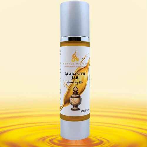 Alabaster Jar Anointing Oil 100ml/3.38 oz. Beautiful Aroma! Comes in a top of the line spill proof, shatter proof, airless pump bottle for long lasting freshness and preservation.