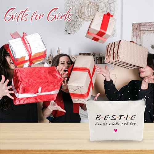 NYCTUG Cosmetic Bag For Friends, I'll Be There For You, Minimalist Makeup Bag£¬Travel Storage Bag, Small Zipper Pouch, Birthday Gift For Bestie£¬Thanksgiving Christmas£¬Women Accessories-A14