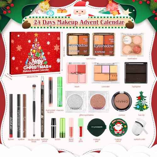 Makeup Advent Calendar 2025, Advent Beauty Calendar 24 Days Christmas Countdown Full Makeup Surprise Gift Kit for Women & Teen Girls