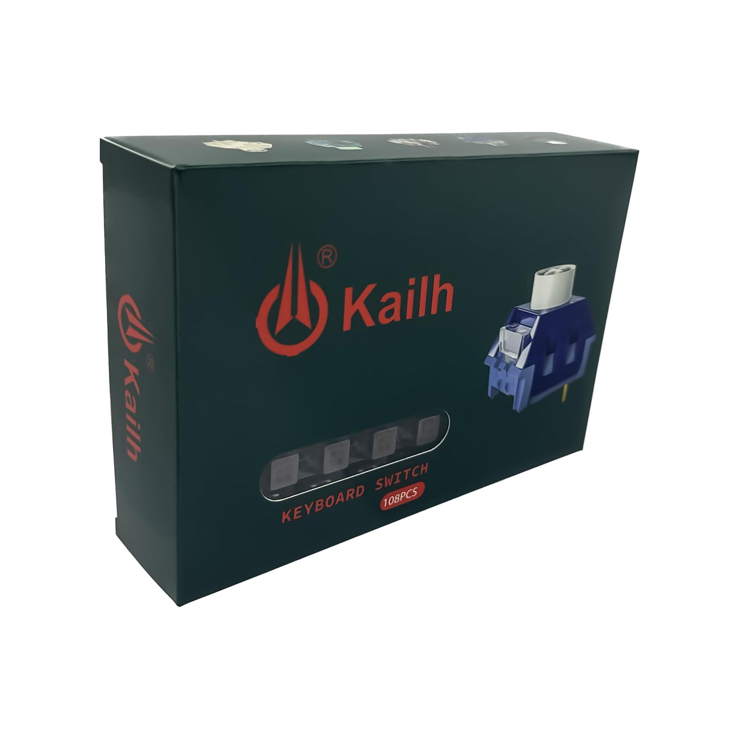Zjmehty Kailh Box Brown Switches for Mechanical Keyboard,3-Pin 45gf Tactile/Factory Lubed/Dust&Waterproof Switches(Kailh Box Brown,108Pcs)