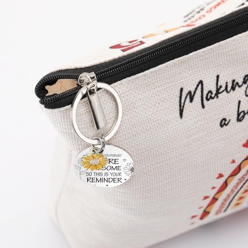 60th Birthday Gifts for women, 1965 60 Year Old Birthday Decorations Makeup Bag with Natural Stone Bracelet and Keychain, Gift Ideas for Woman, Her, Grandma, Mom, Wife, Sister, Teacher