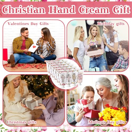 100 Pcs Christian Hand Cream Bulk Gifts for Women Breast Cancer Awareness Favors Bible Verse Lotion Scripture Travel Hand Lotion for Dry Cracked Bulk Religious Gifts for Women (Cross Style)