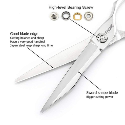 6 Inch Hair shears 440C hair cutting scissors and 6 Inch hair thinning scissors rose handle Kinsaro