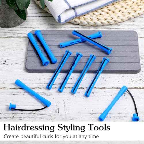 20 Pcs Perm Rods For Short Hair Small Plastic Hair Perming Rods And Rollers Curling Roller Perm Rod Medium For Long Hairs (Blue, 0.35 Inches)