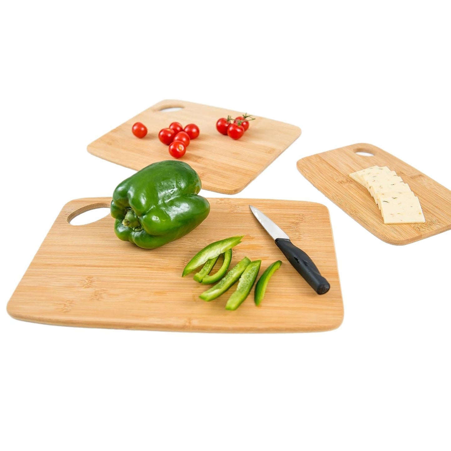 Double-Sided Bamboo Kitchen Chopping Board Set - Multiple Sizes