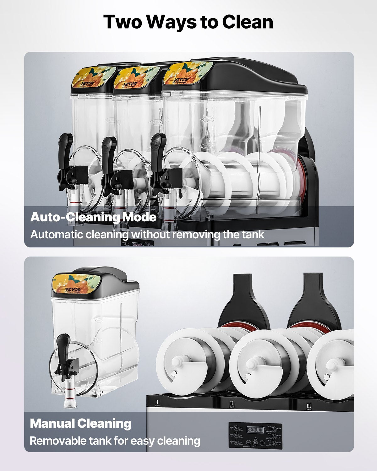 Commercial 15L Slushy Machine with 3 Tanks & Digital Control - Margarita & Frozen Drink Maker