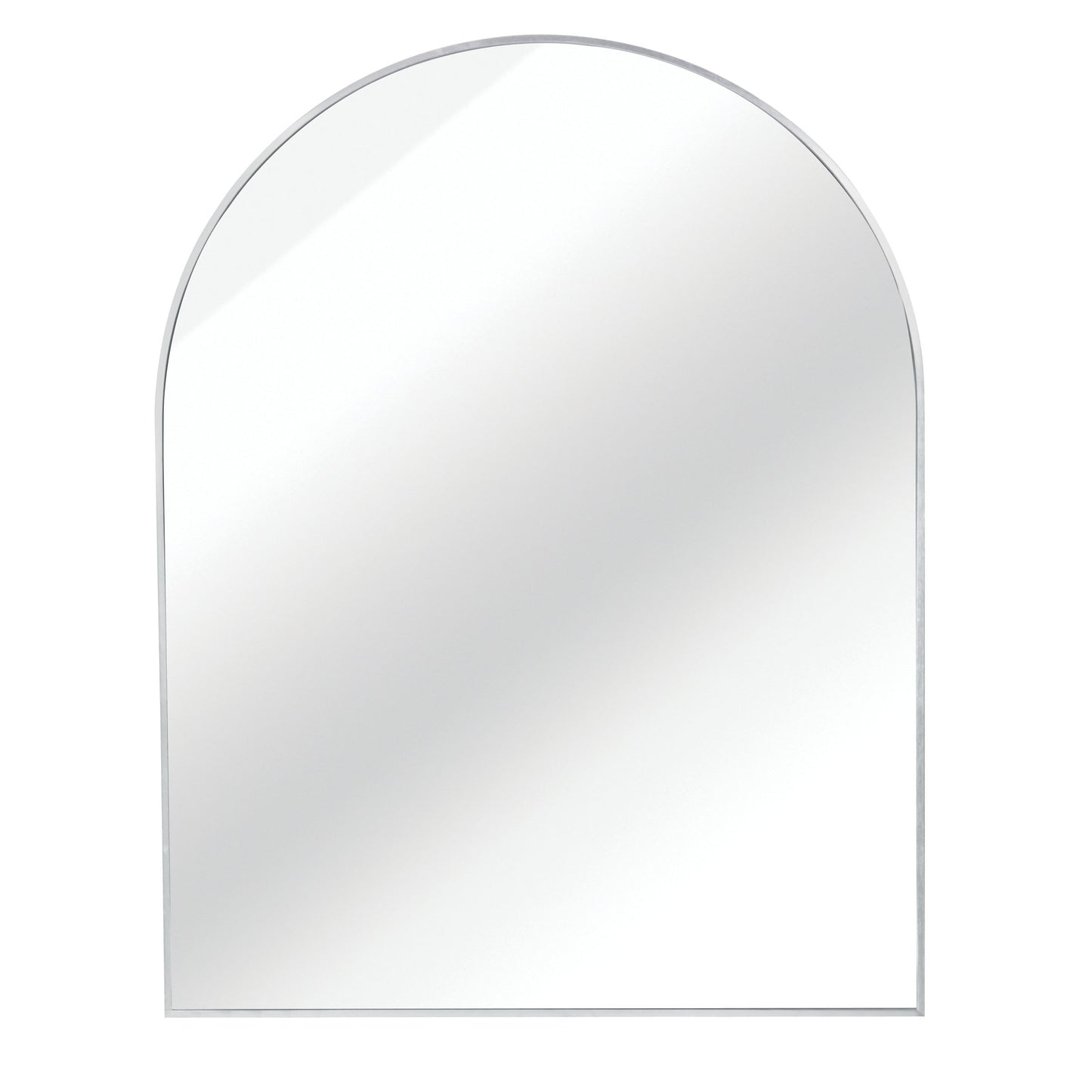 30x40 Inch Arched Silver Metal Framed Wall Mirror