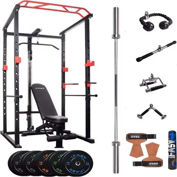 Multi-Functional Power Cage and Adjustable Pull-Up Squat Rack