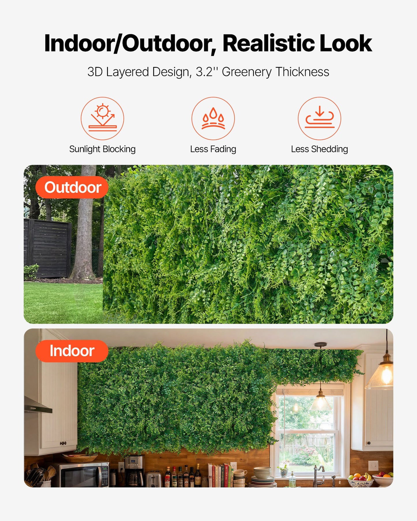 Artificial Greenery Wall Panels - 12pcs 20x20 Inch Privacy Fence Backdrop for Garden & Events