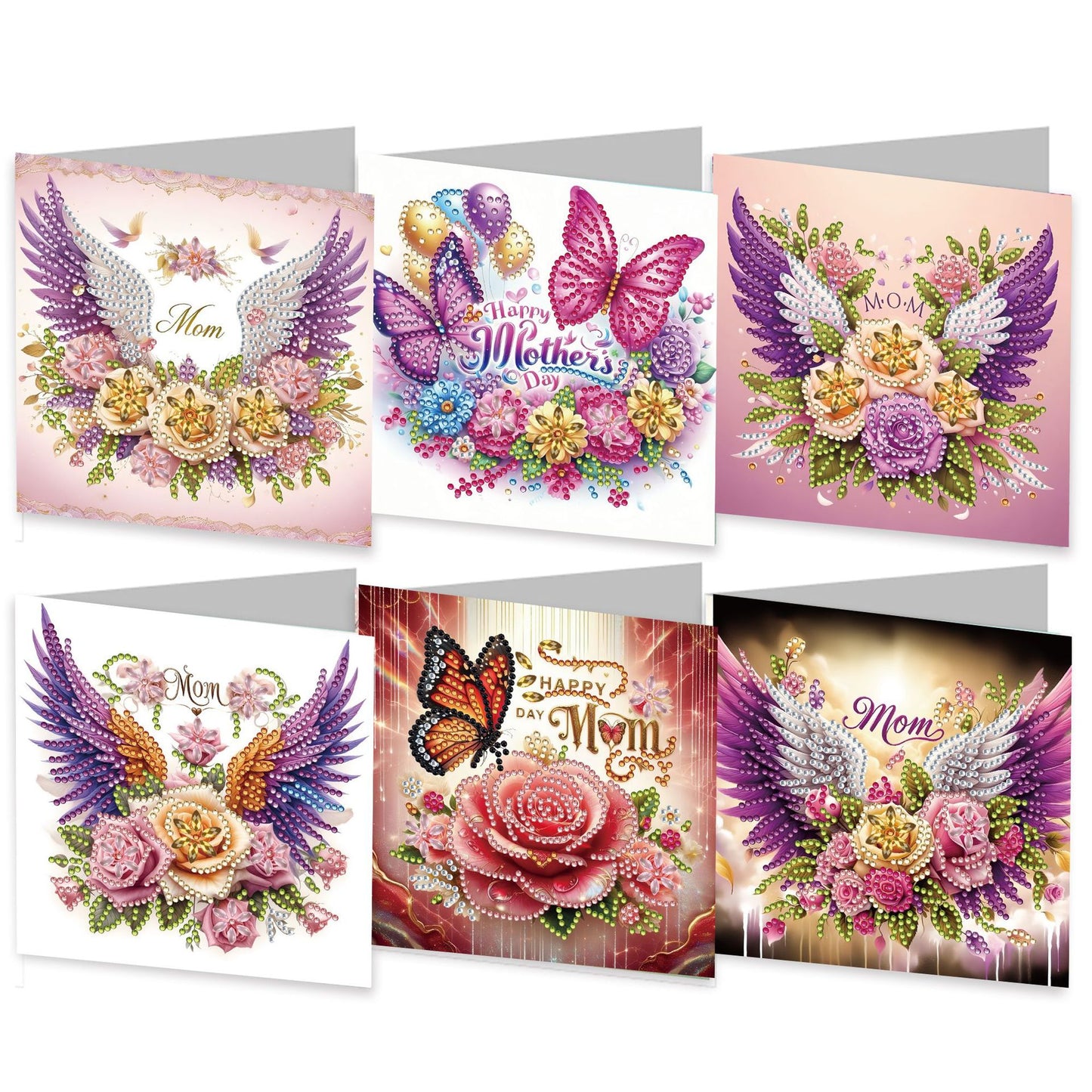 Handwritten Halloween Greeting Card Set - DIY Festive Diamond Cards