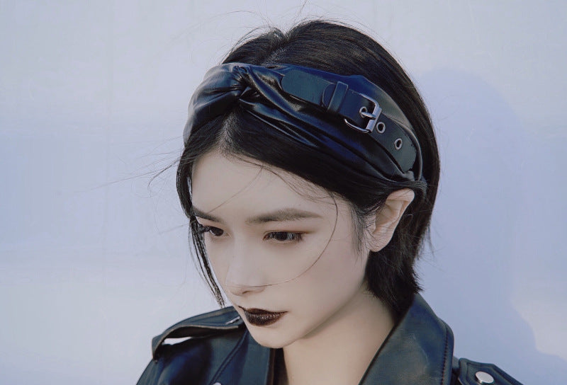 Leather Headband Hairpin with Tassel Accents