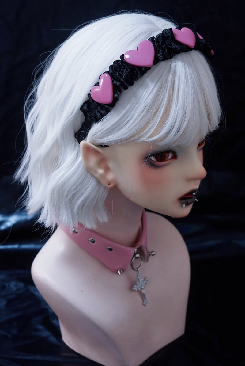 Pleated Resin Cloth Headband - Black