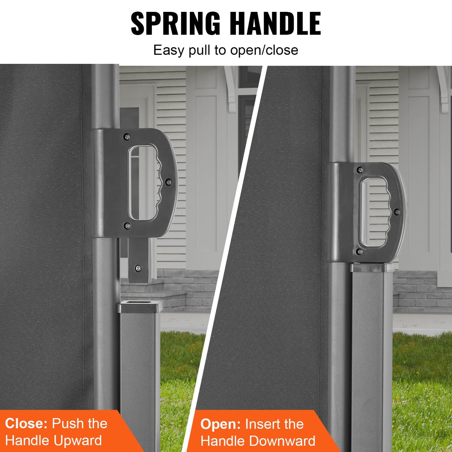 Retractable Outdoor Privacy Screen 79x236 Inches Water-Resistant Polyester Gray