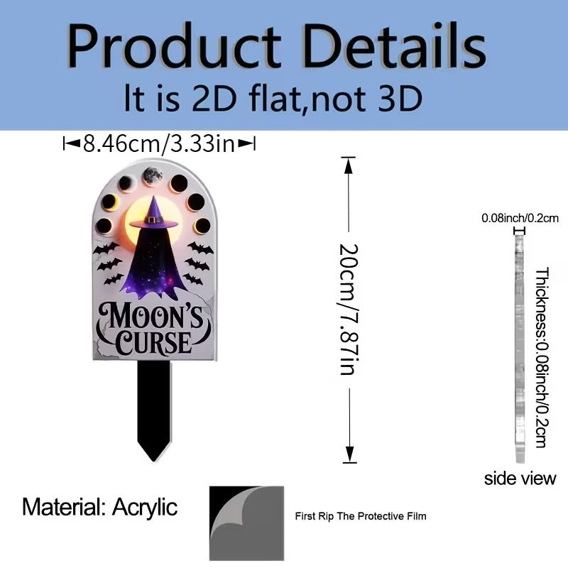Acrylic Halloween Garden Decoration Picks - Multiple Sizes & Styles