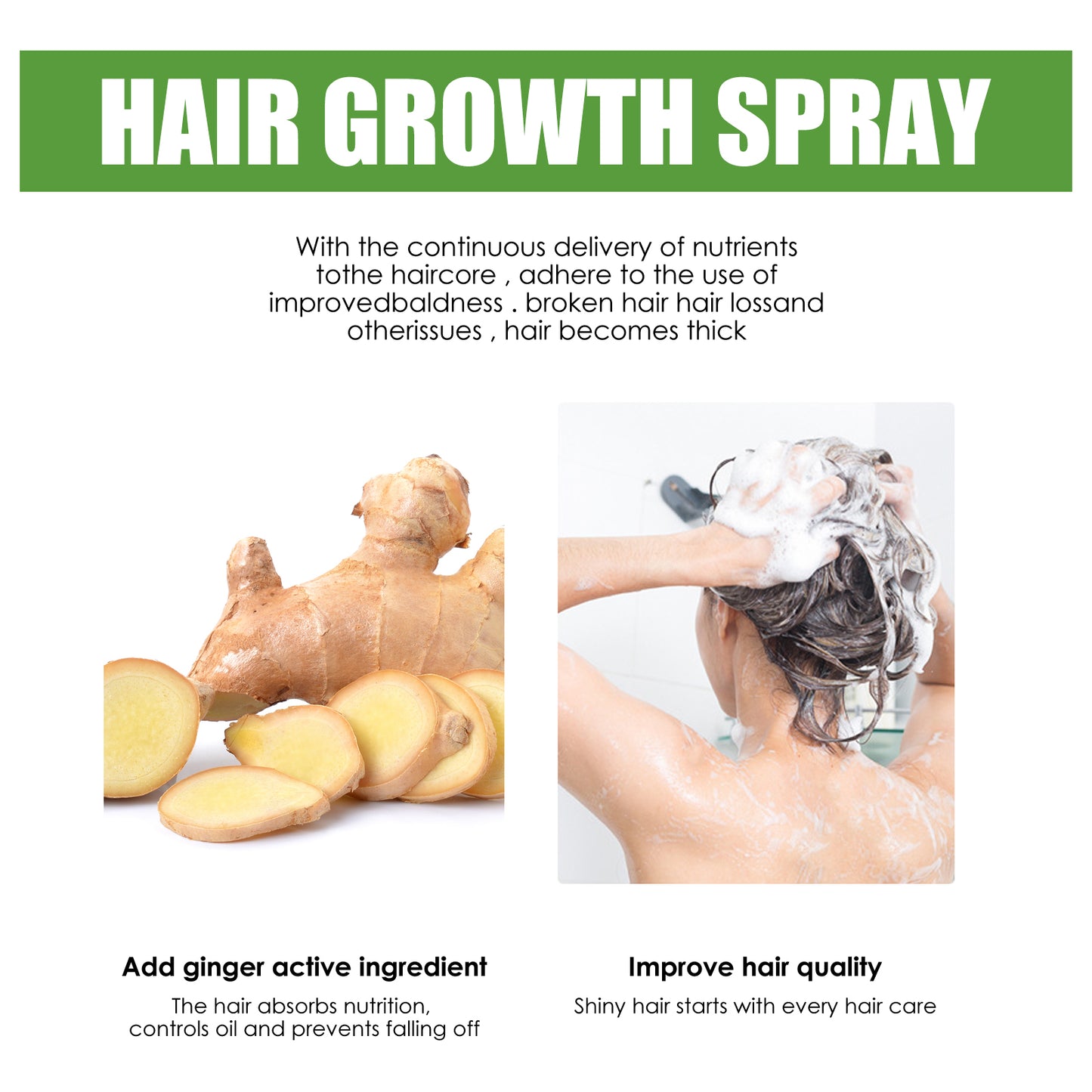 Ginger Hair Growth Treatment Serum - Scalp Nourishing & Strengthening