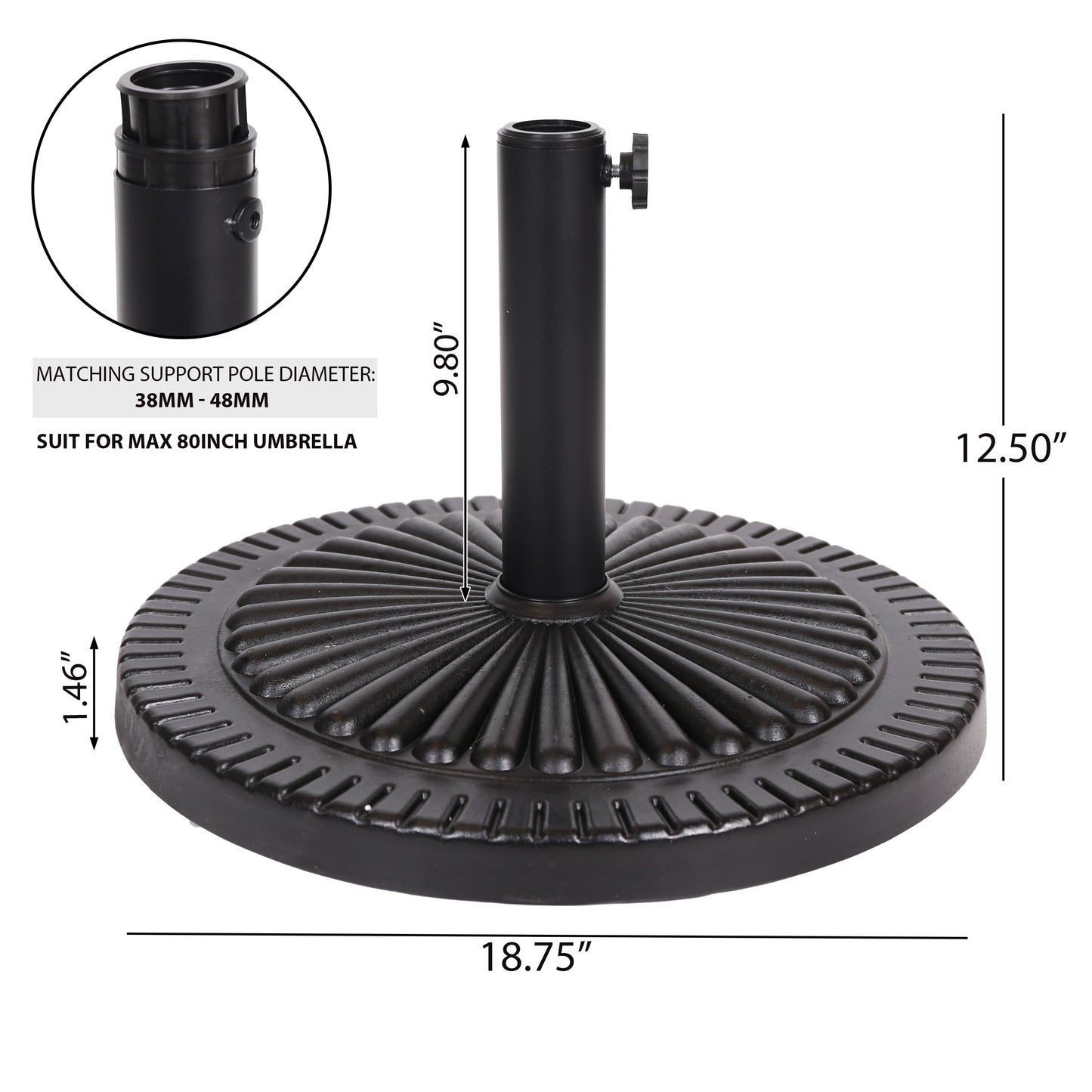 BLACK ROCK RESIN UMBRELLA BASE 60506.00