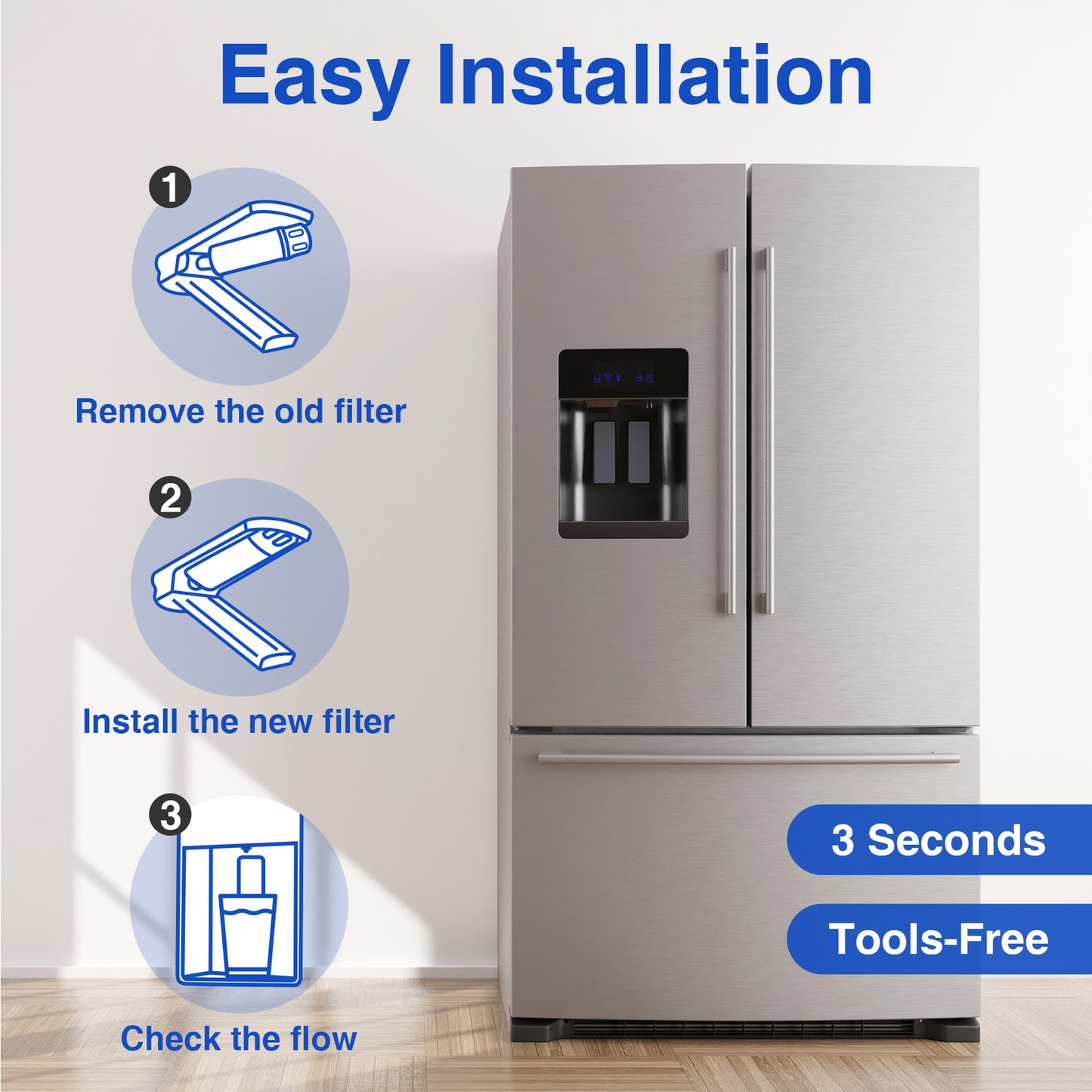 LG Refrigerator Water Filter Replacement - 3 Pack LT700P, ADQ36006101, Kenmore