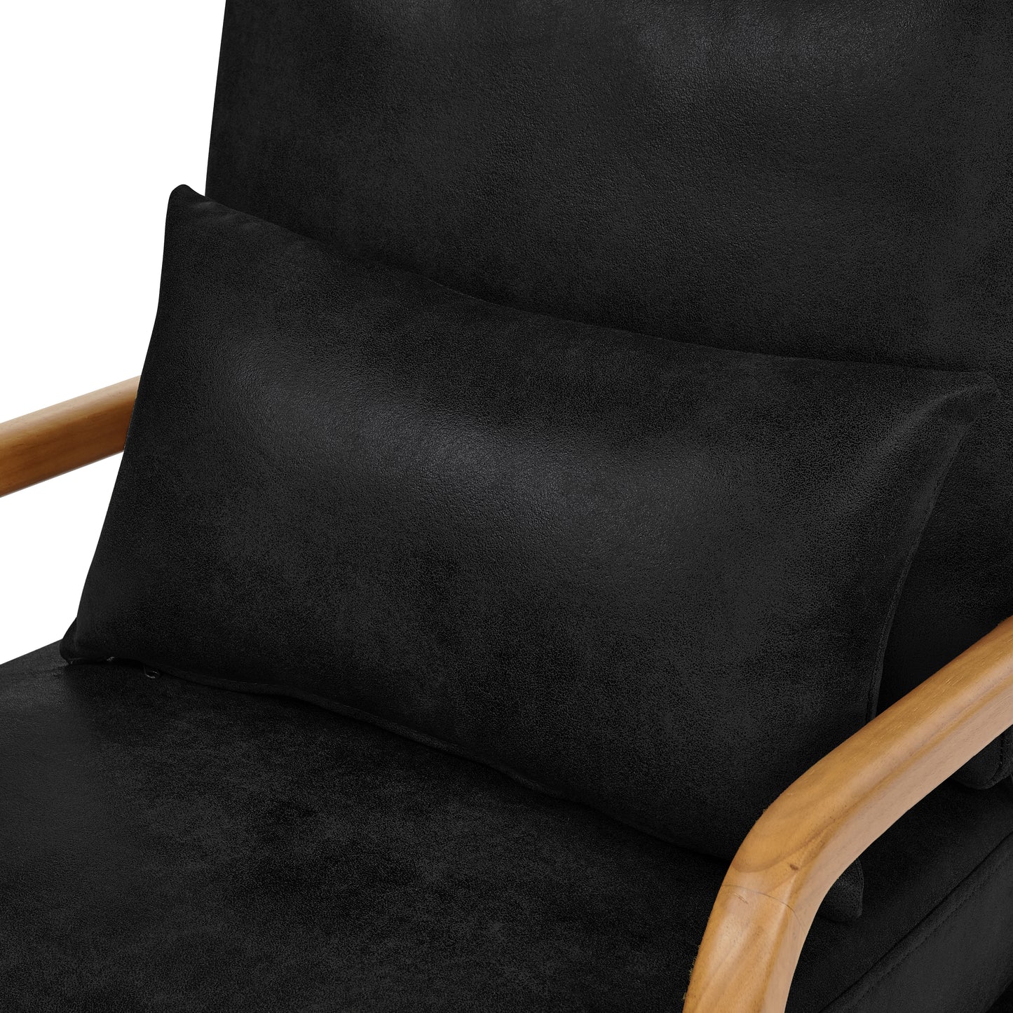 Mid-Century Modern Wooden Lounge Chair - Black