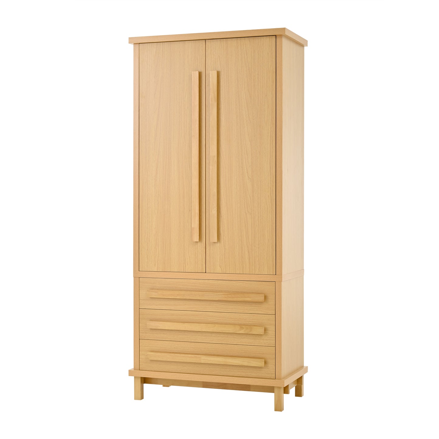 70" Kitchen Pantry Cabinet - Solid Wood with 6 Door Shelves & 3 Drawers
