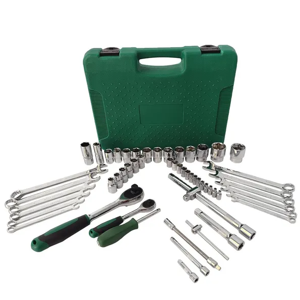61-Piece Mechanics Tool Set with Sockets, Wrenches & Ratchets for Auto & Machine Repair
