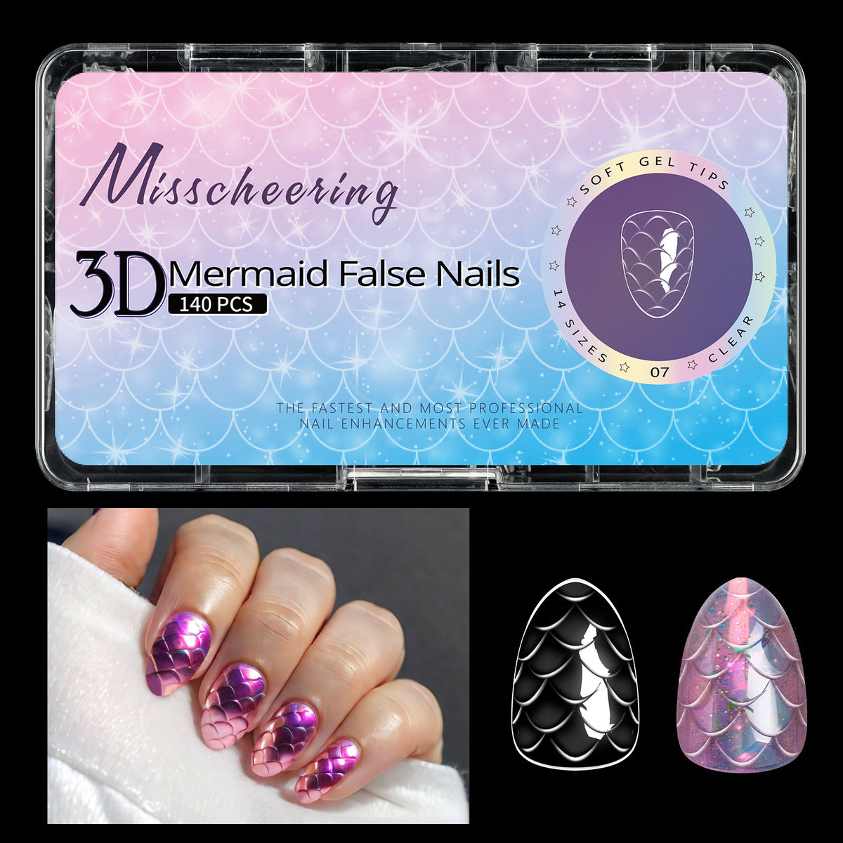 3D Nail Tip Long Shaping Fake Nail Tips for Nail Art - 120/140pcs