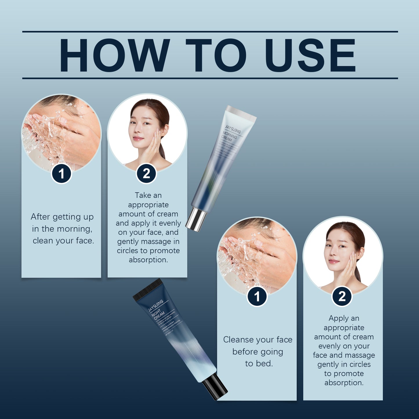 Day & Night Facial Moisturizing Cream Set - 2 Piece Skin Repair Kit