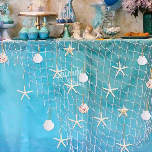 20 PCS Natural Starfish Hanging Ornaments - 3-4'' White