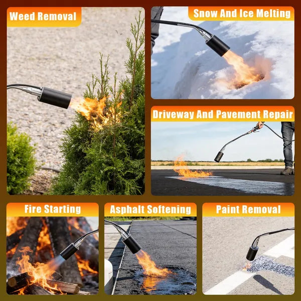 180,000 BTU Propane Weed Torch with 10FT Hose - Heavy Duty Flame Weeder