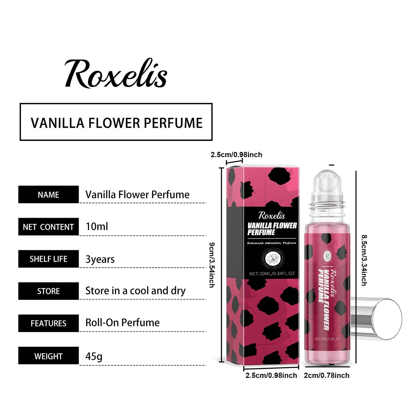 Vanilla Flower Roll-On Perfume for Women - 10ml Long-Lasting Fragrance