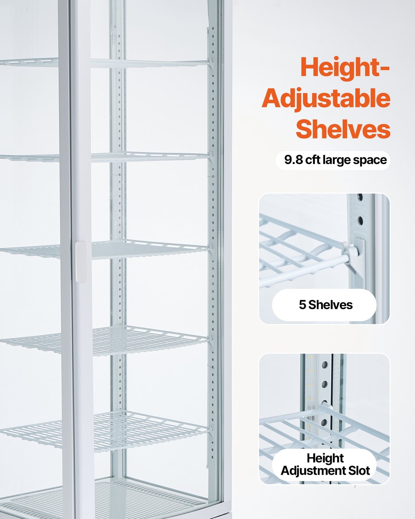 Large 9.8 Cu.Ft Pastry Display Case - 5-Tier Commercial Refrigerator with LED Lighting