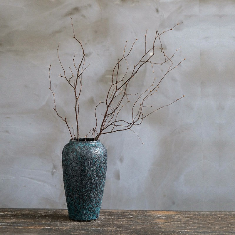 Handmade Ceramic Flower Pot - Large Stoneware Garden Vase with Glazed Finish