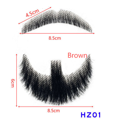 Hand-Woven Fake Beard & Eyebrow Makeup Props for Film & TV