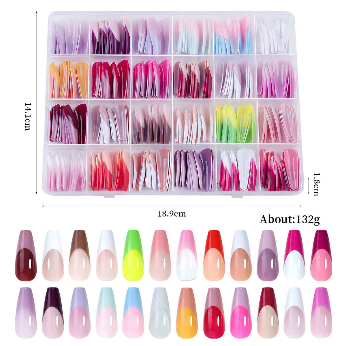 French Nail Stickers 288PCS Seamless Removable Nail Art Decals