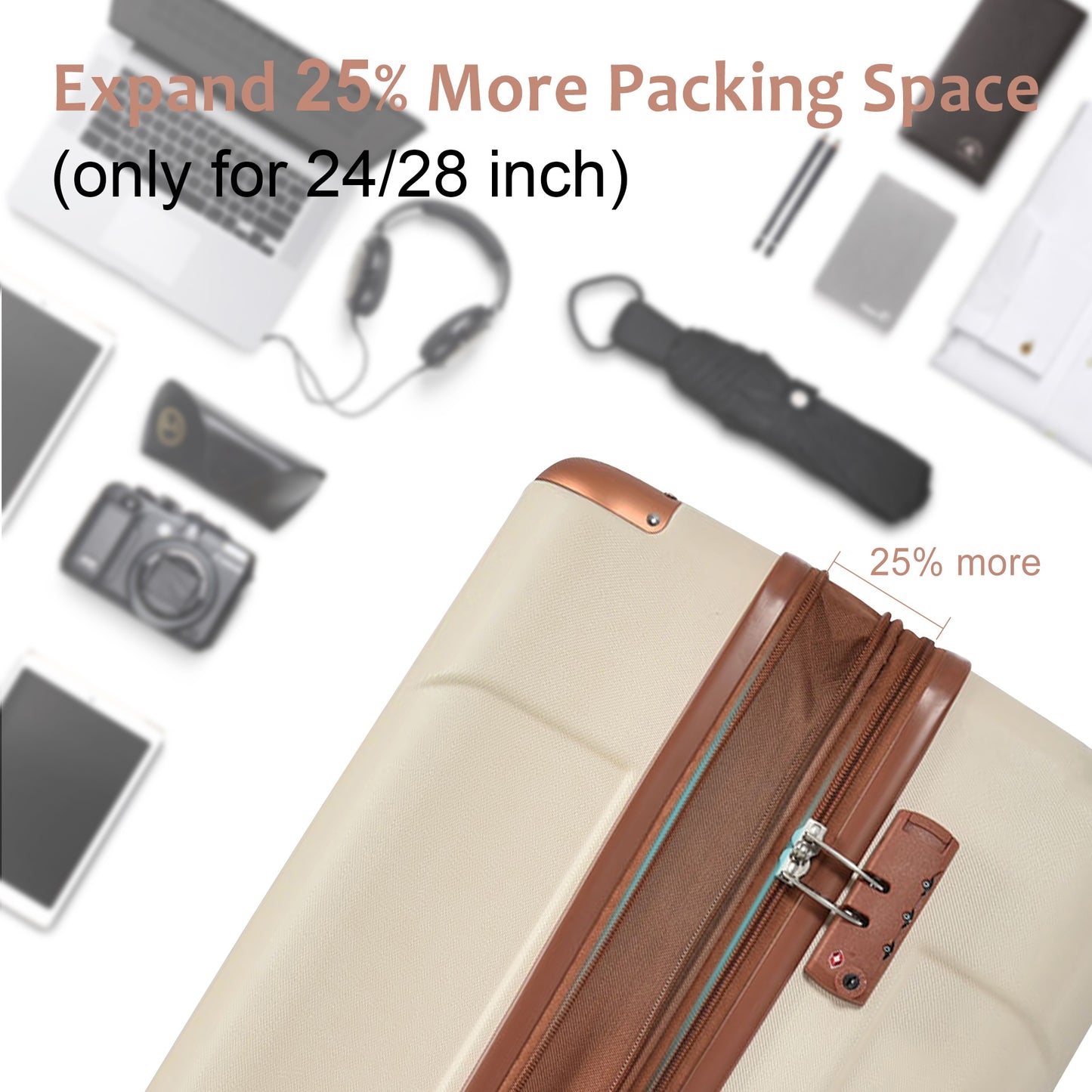 Expandable Hardshell ABS Luggage Set - 2 Piece with TSA Lock