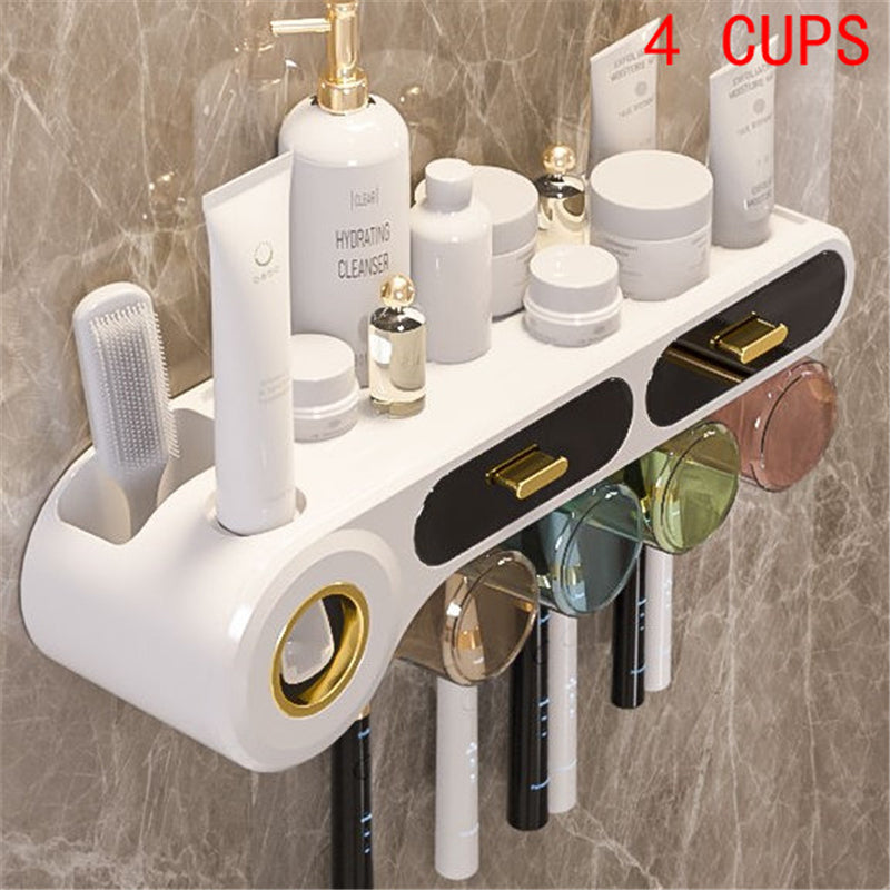 Automatic Toothpaste Dispenser Wall Mount for Bathroom - Squeeze & Storage