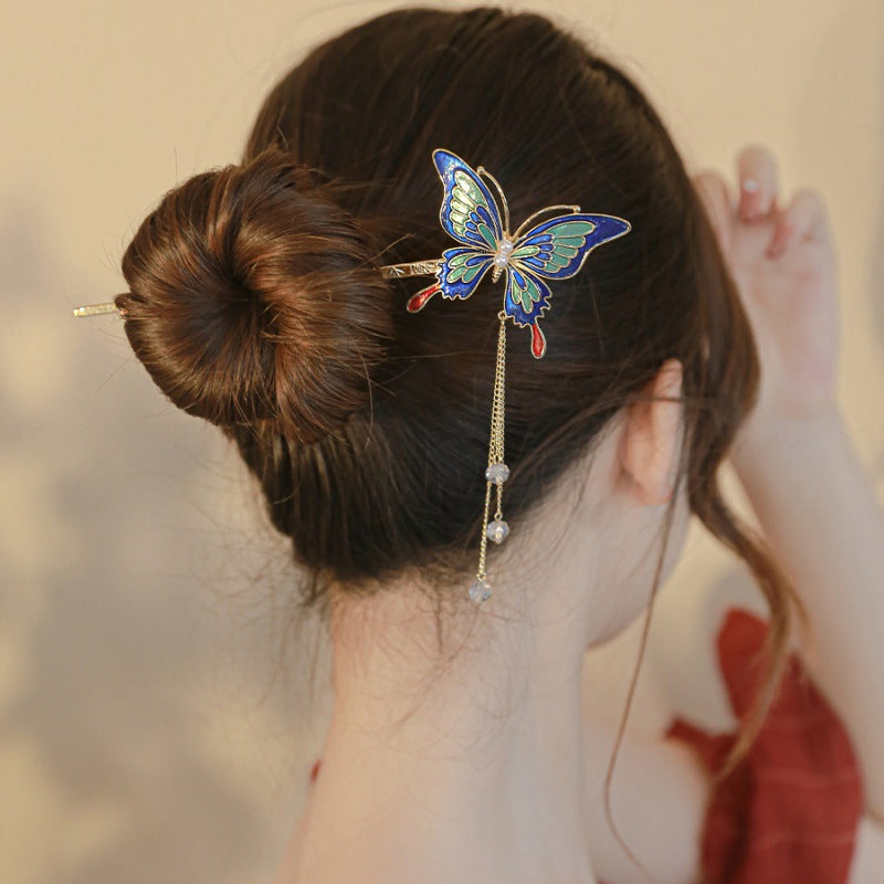 Butterfly Alloy Hairpin with Tassel